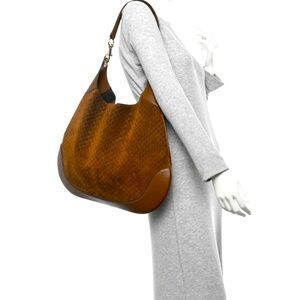 Gucci B Medium Brown suede Women's shoulder bag